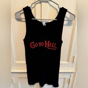 Women’s Hell Michigan Tank Top w devil tail accent black sz XL